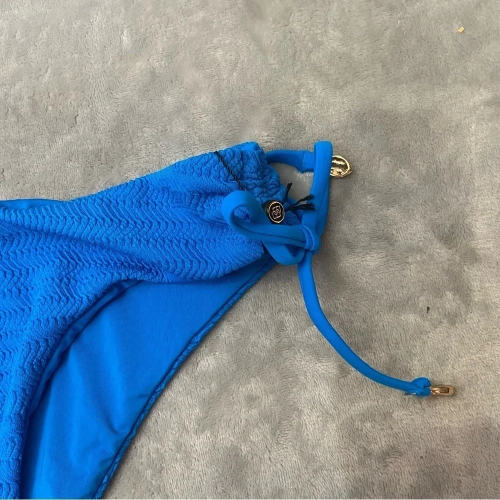 New! Bluebella Blue Shala High-Waist Ruched Tie Side Bikini Brief 10823